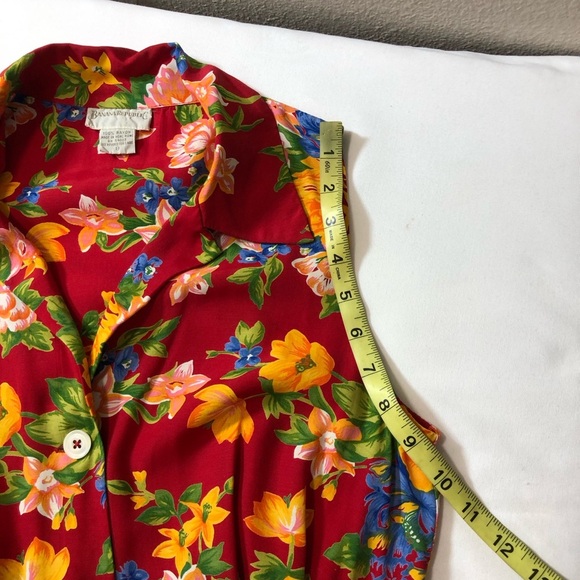BANANA REPUBLIC Vintage Made Hong Kong Collar Pockets Button Down Floral Dress 8 - Picture 12 of 14